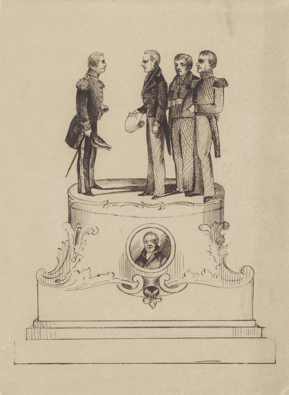 Progetto per il monumento per i 50 anni di indipendenza del Regno dei Paesi Bassi nel 1863 da Jan Bos
