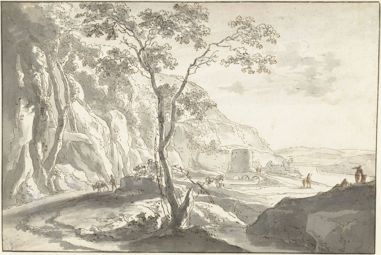 Paesaggio montuoso con figure da Jan Both (possibly)
