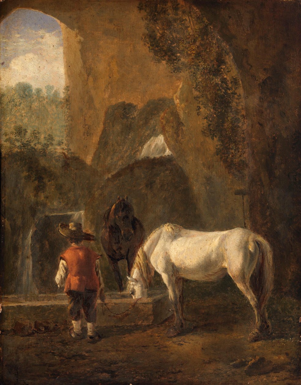 Un cavallo che beve da Jan Both