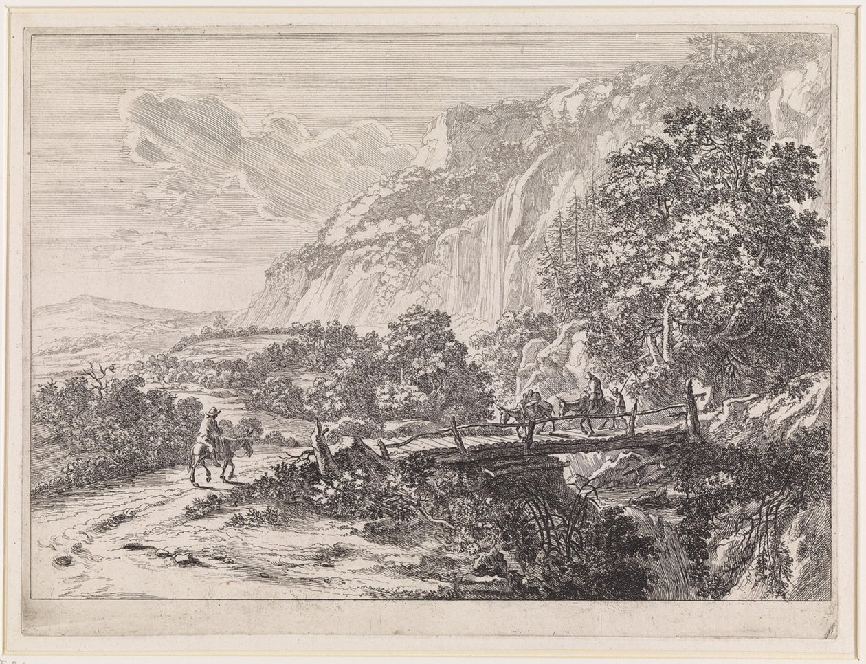 Paesaggio con ponte di legno presso Sulmona, vicino a Tivoli da Jan Both