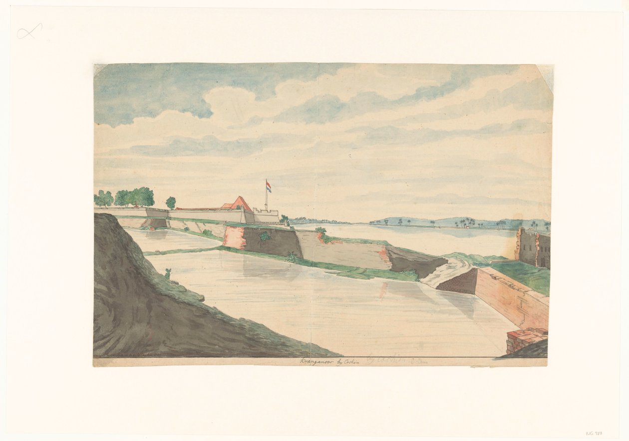 Forte Kranganoor presso Cochin da Jan Brandes (signed by artist)