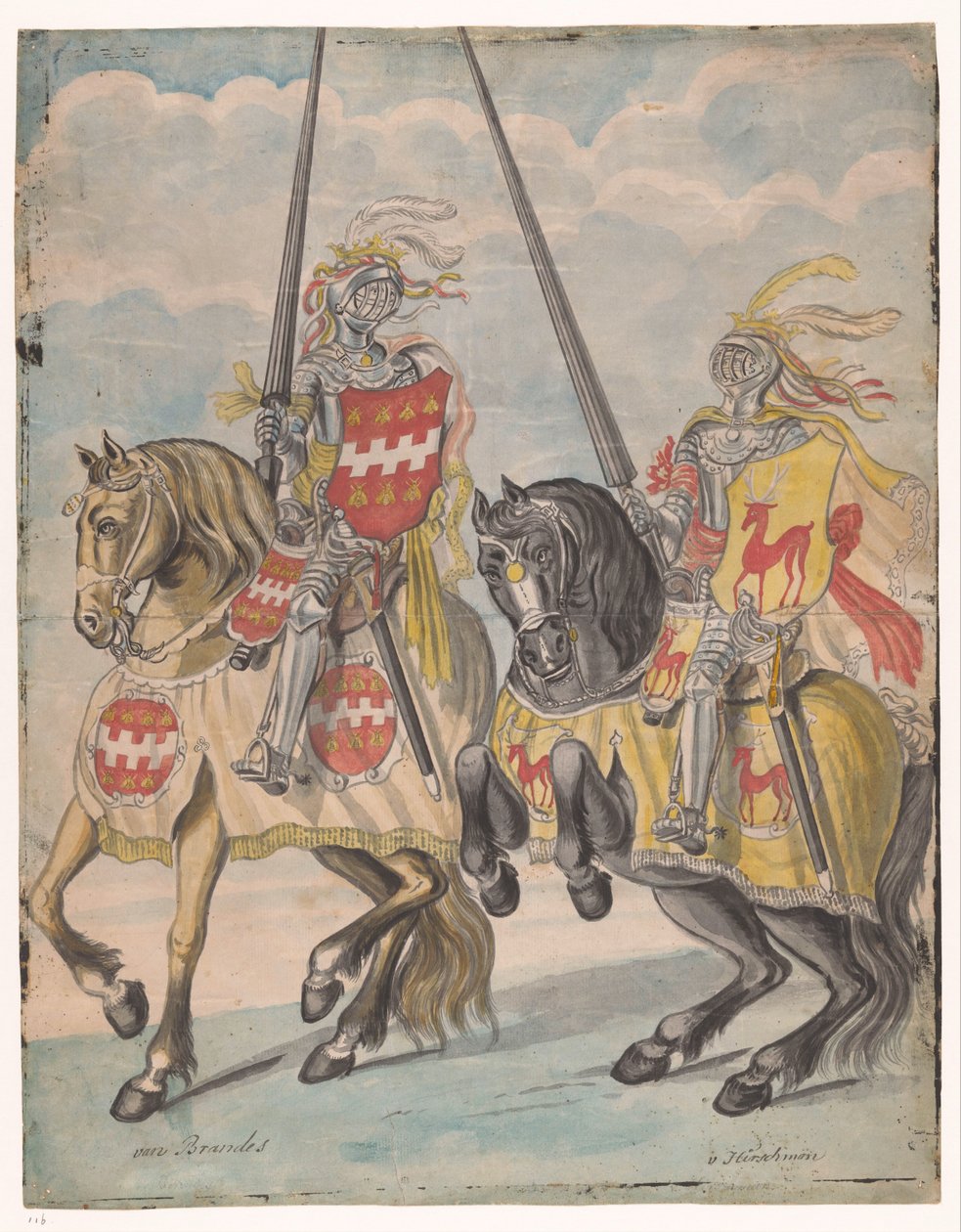 Cavalieri con gli stemmi di famiglia Brandes e Hirschman da Jan Brandes