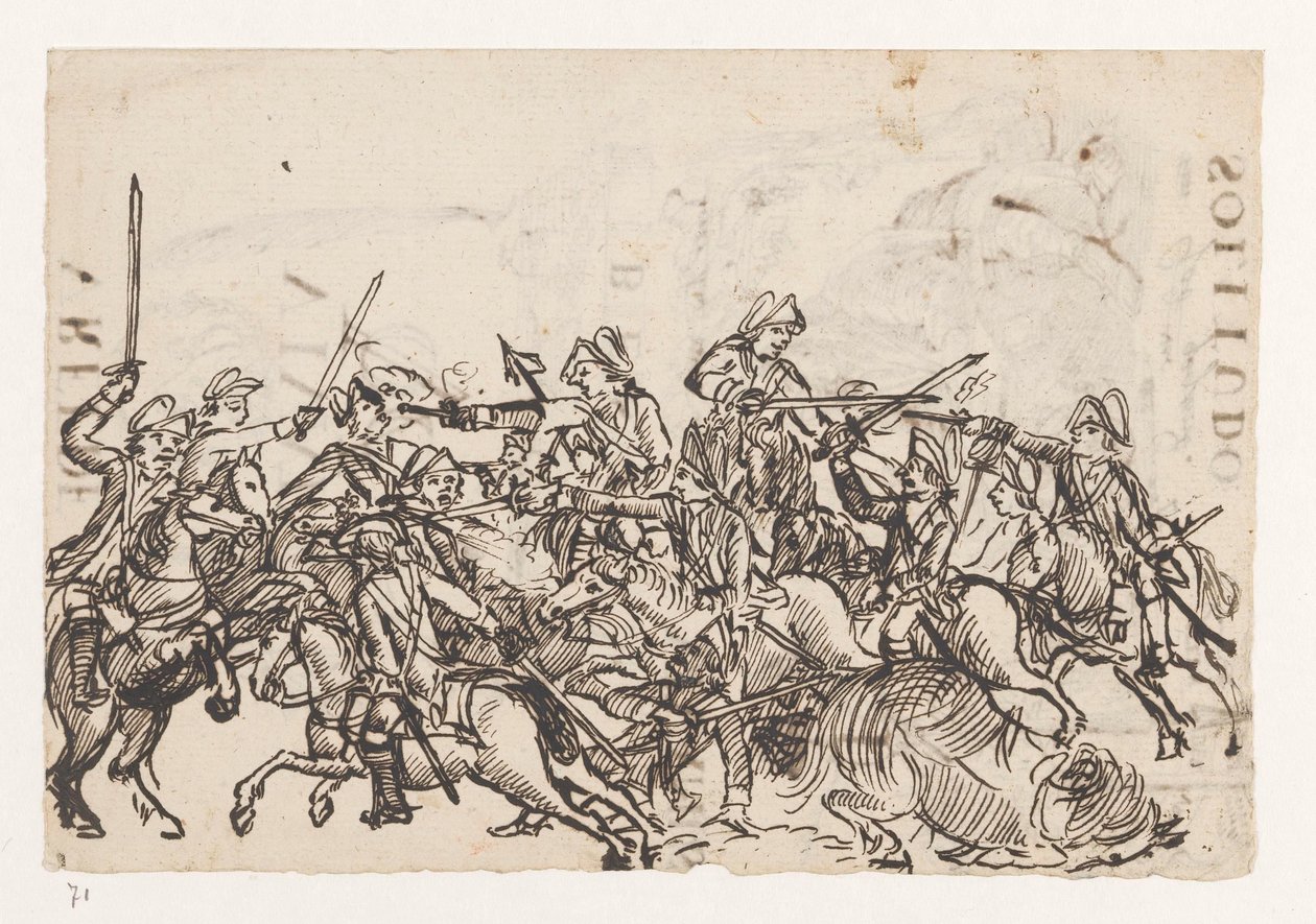 Battaglia a cavallo / Allegoria sulla guerra inglese da Jan Brandes