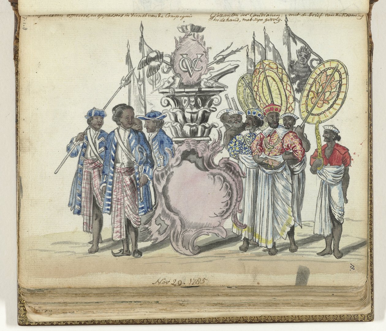 Soldati singalesi al servizio della VOC e inviati del re di Kandy da Jan Brandes