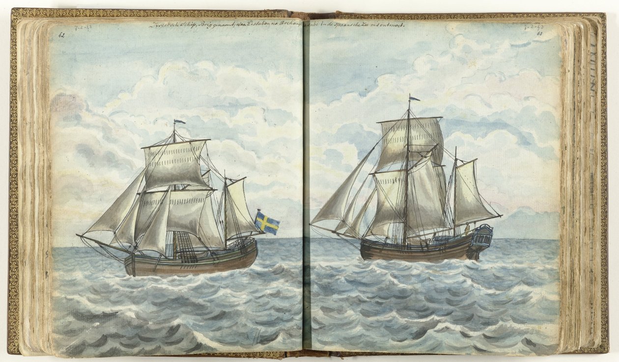 Brigantino svedese in mare da Jan Brandes