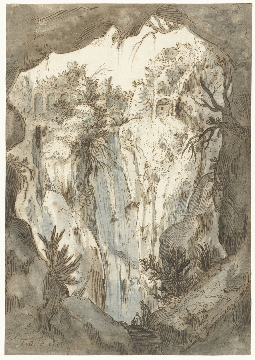 Cascata di Tivoli vista da una grotta da Jan Brueghel (I) (attributed to)