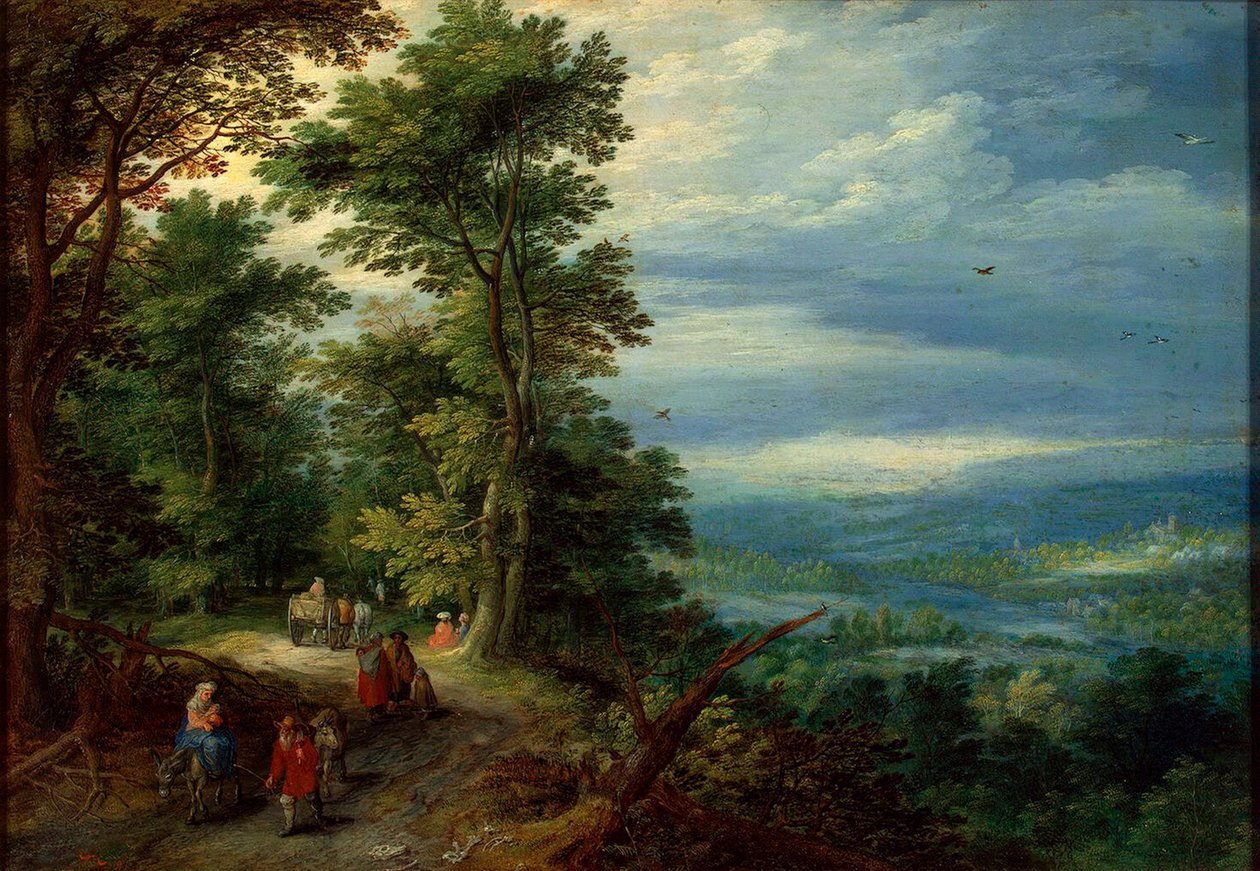 Bordo della foresta La fuga in Egitto, 1610 da Jan Brueghel the Elder
