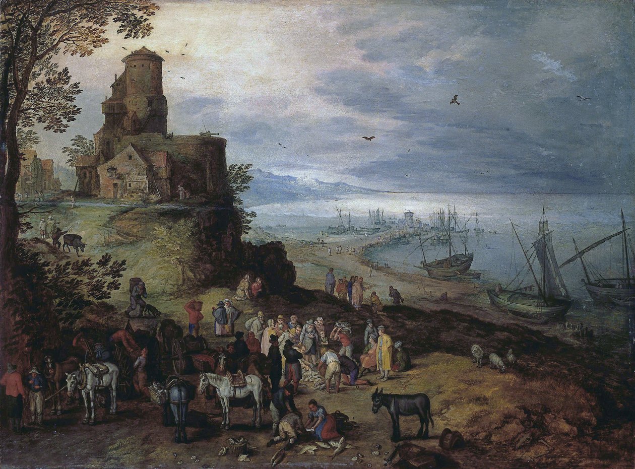 Mercato del pesce (Chiamata degli apostoli Pietro e Andrea) da Jan Brueghel the Elder