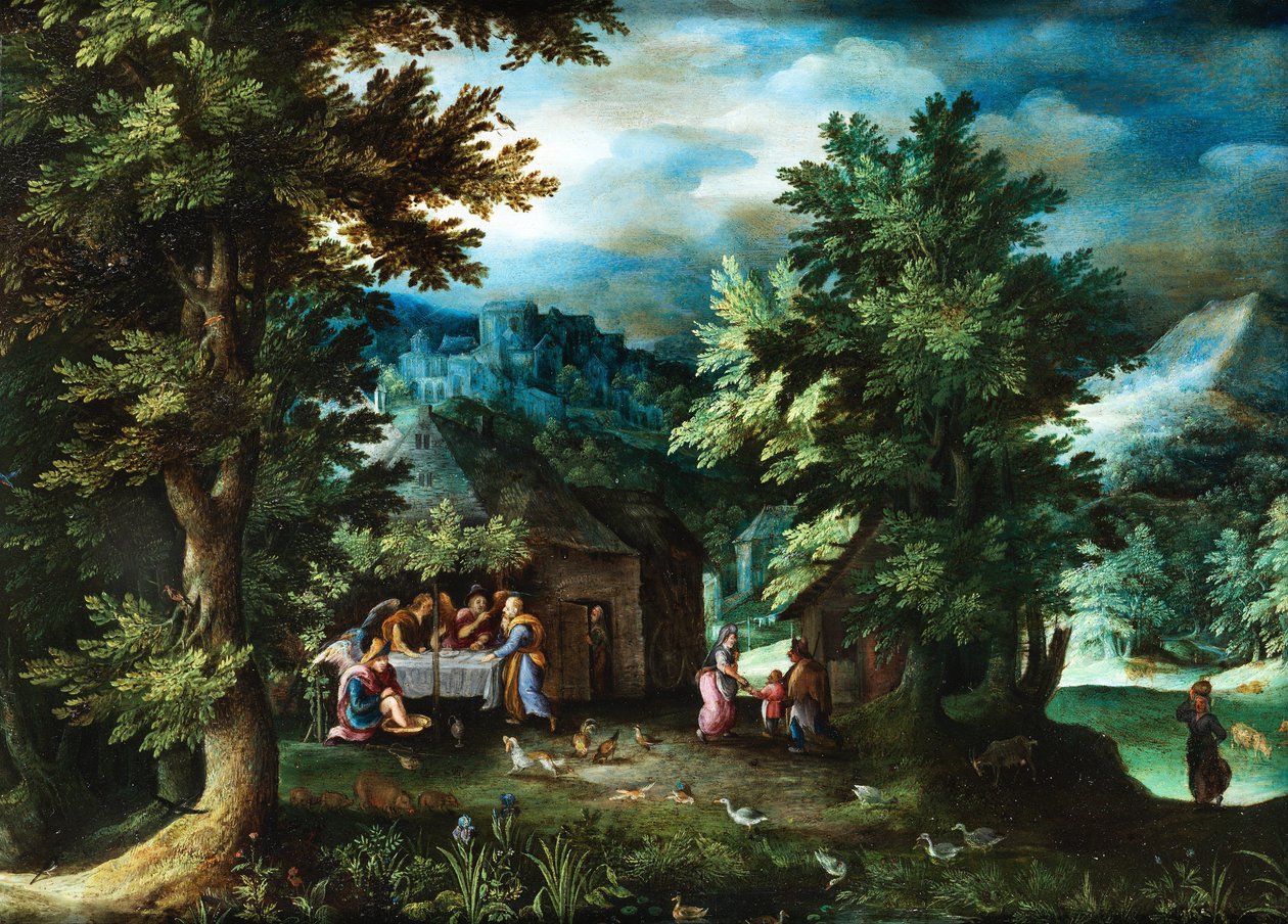 Jan Brueghel (I) Abramo e gli angeli a Mamre da Jan Brueghel the Elder