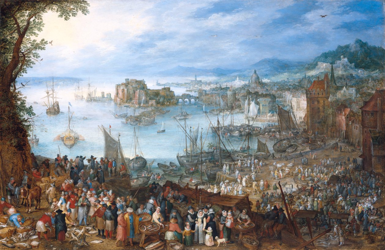 Grande mercato del pesce da Jan Brueghel the Elder