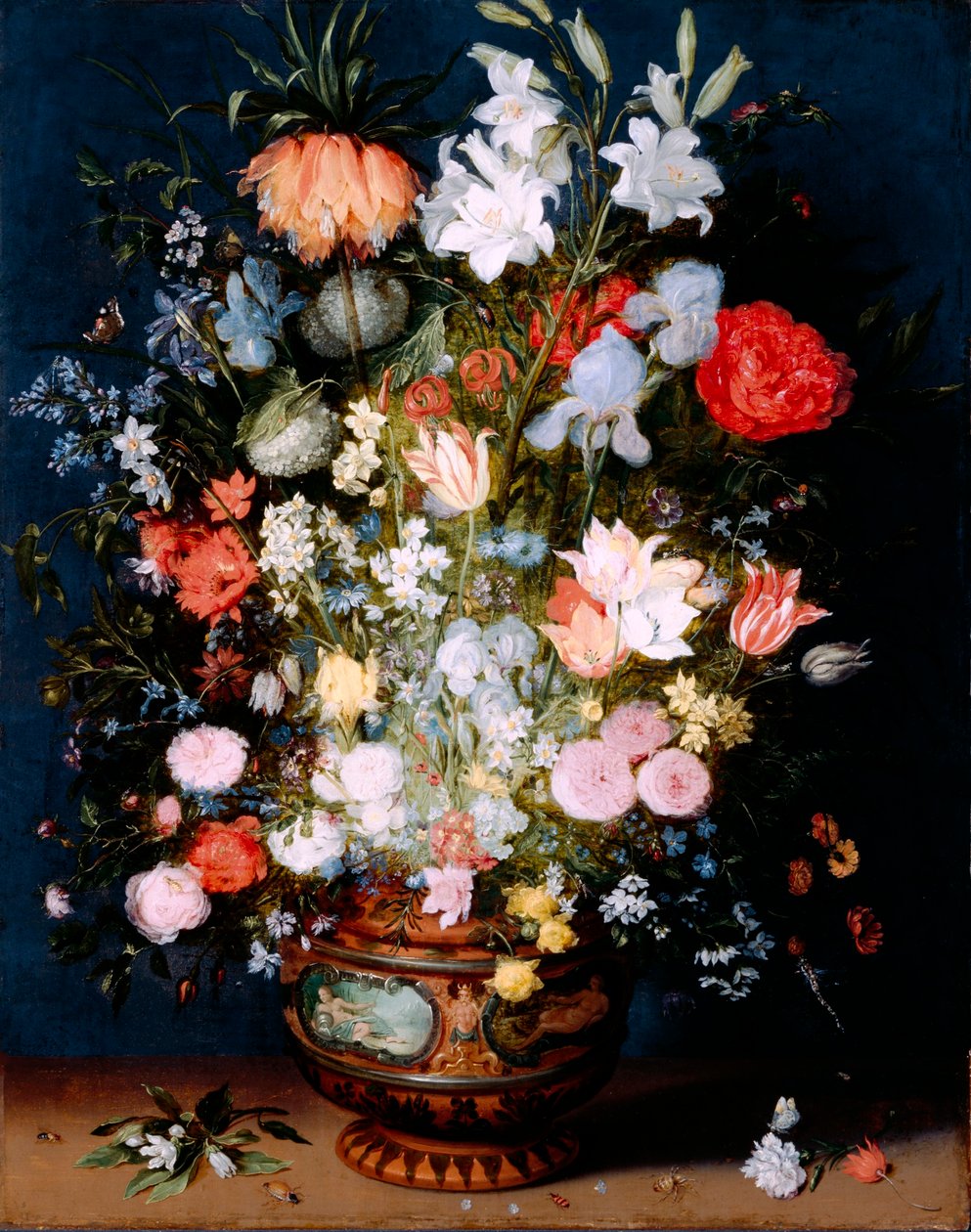 Bouquet di fiori in un vaso di ceramica da Jan Brueghel the Younger