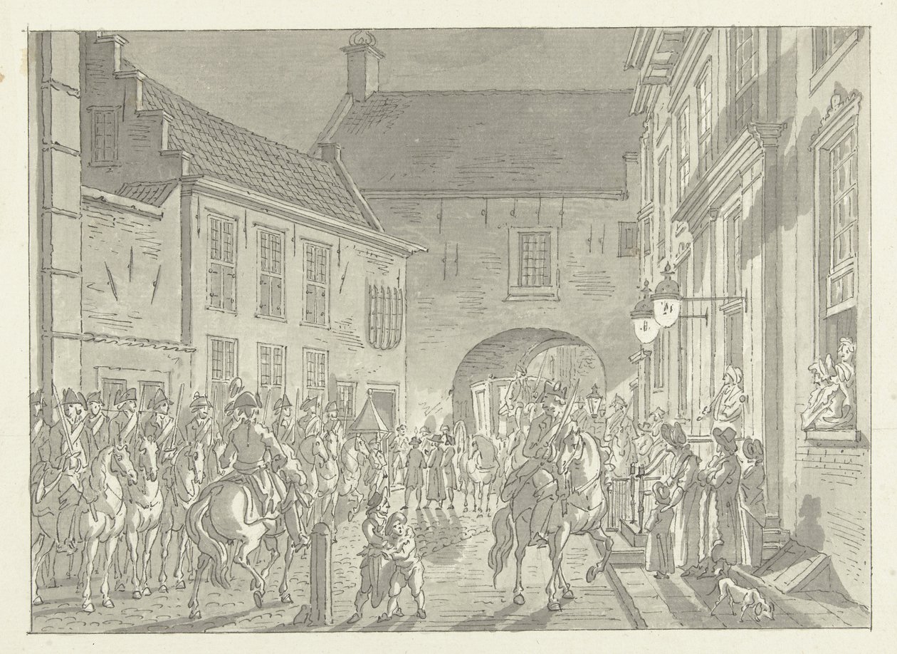 L.P. van de Spiegel portato alla Gevangenpoort, 1795 da Jan Bulthuis