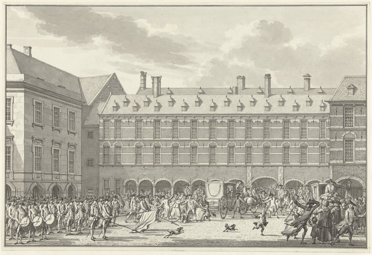 Disordini mentre i Deputati di Dordrecht attraversano la Porta dello Stadtholder all