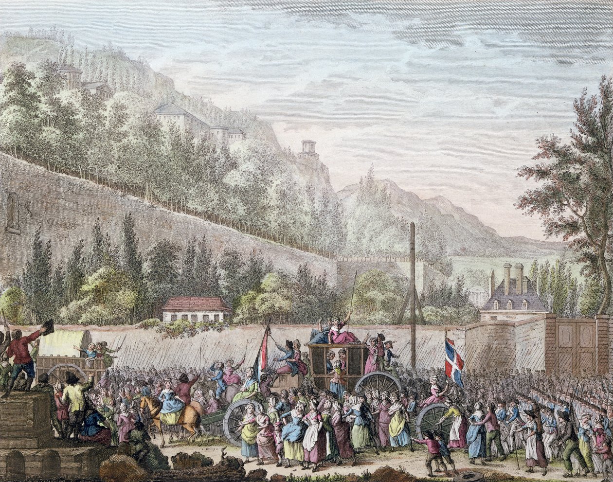 Le donne di Les Halles ad Auteuil mentre portano la famiglia reale francese a Parigi da Versailles il 6 ottobre 1789, 1796 da Jan Bulthuis