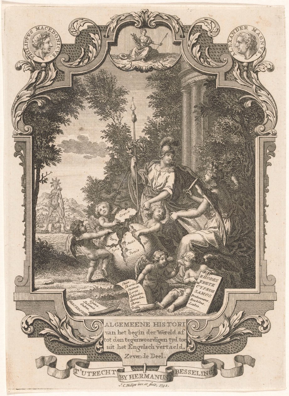 Cartiglio con allegoria sulla storia della Grecia da Jan Caspar Philips