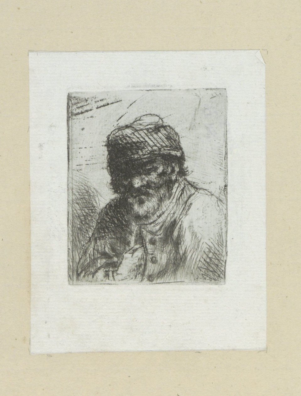 Vecchio barbuto con cappello da Jan Chalon