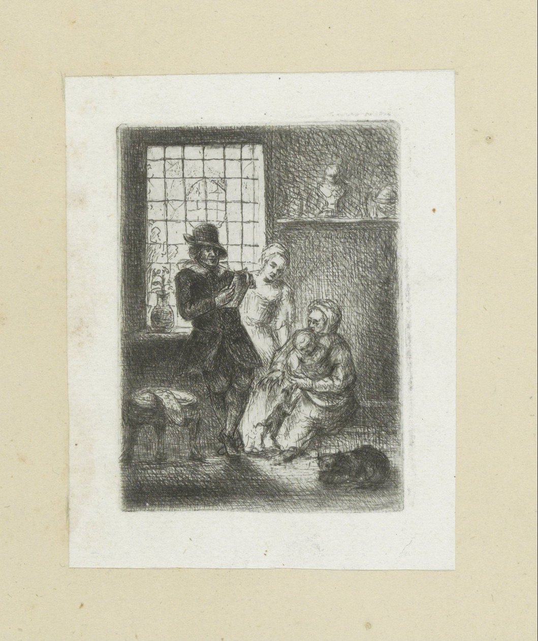 Interno con una famiglia da Jan Chalon
