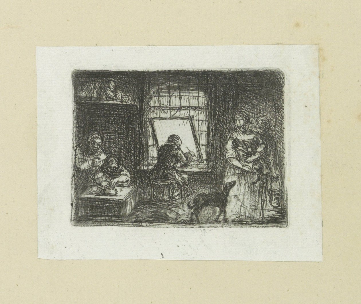 Interno di un atelier di incisioni da Jan Chalon