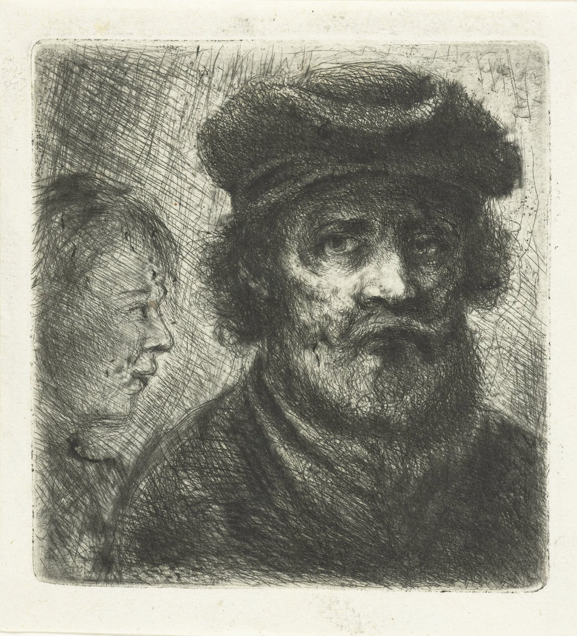 Giovane uomo e uomo barbuto da Jan Chalon