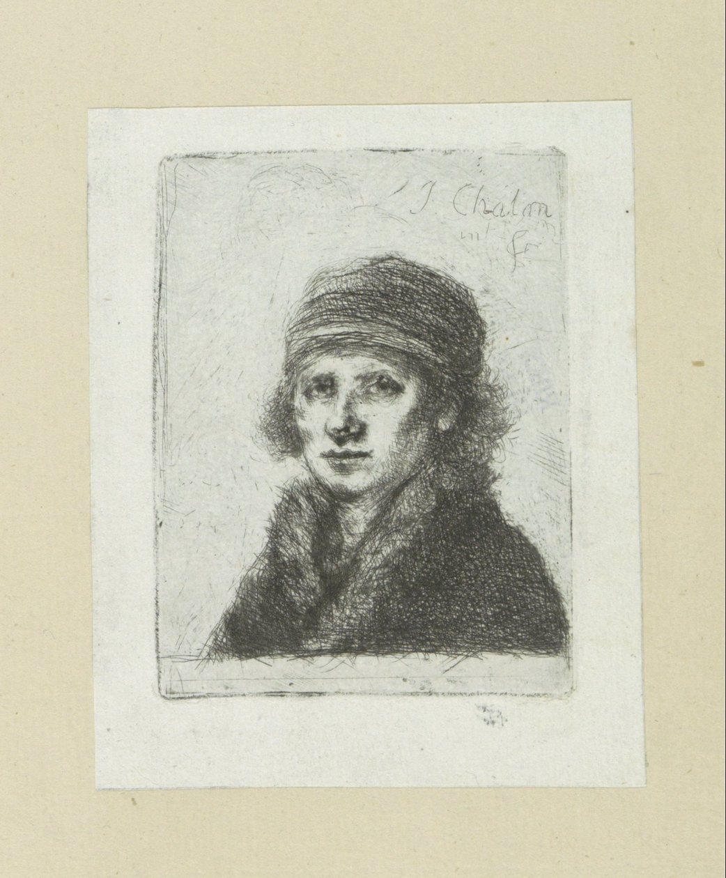 Giovane uomo con colletto di pelliccia da Jan Chalon