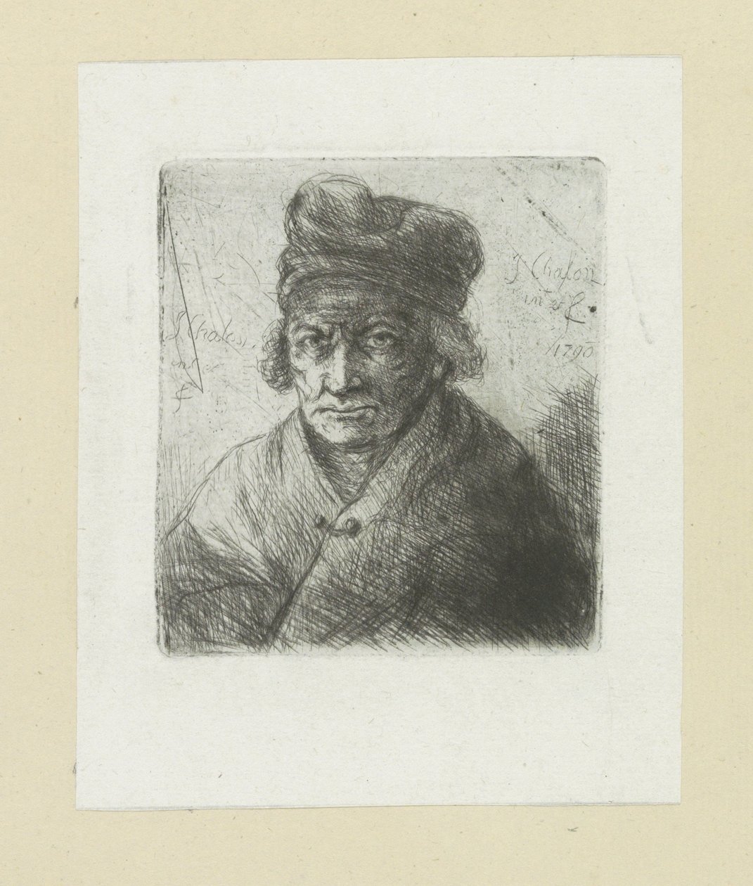 Vecchio con berretto da Jan Chalon