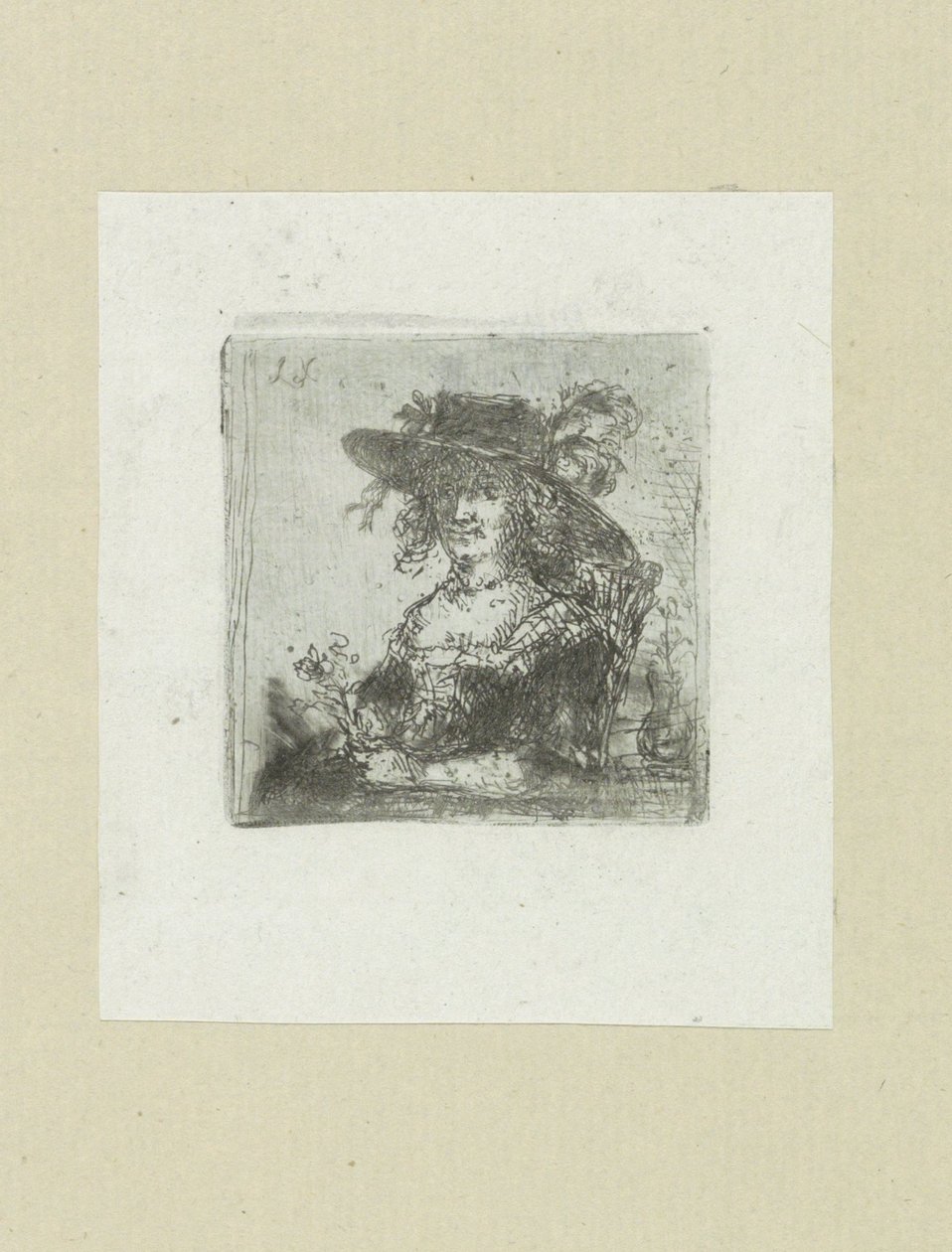 Donna seduta con cappello da Jan Chalon