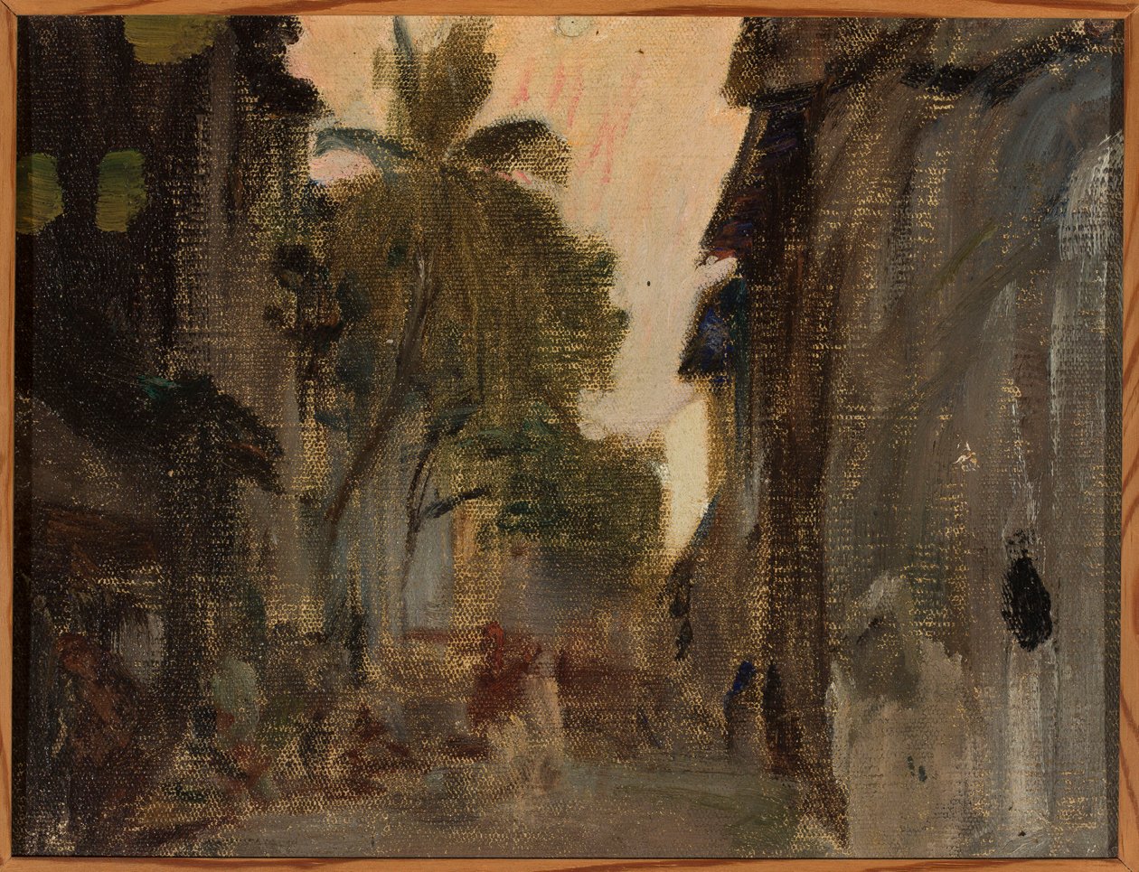 Bombay - strada, palme di bambù. Da un viaggio in India da Jan Ciągliński