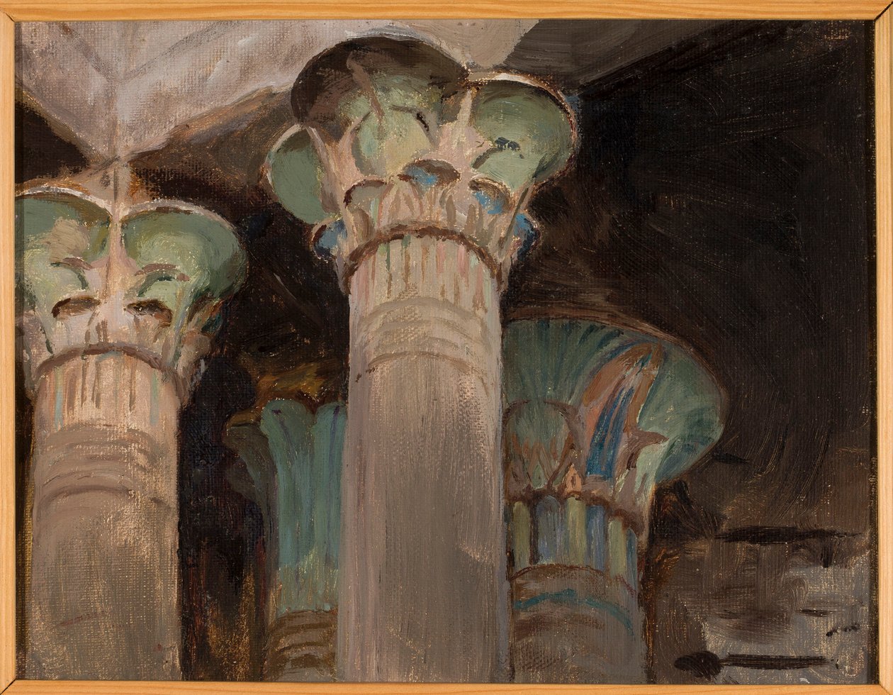 Iside - capitelli nel Tempio di Iside. Da un viaggio in Egitto da Jan Ciągliński