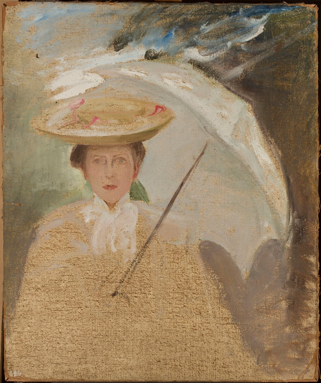 Ritratto di dama con parasole, schizzo da Jan Ciągliński