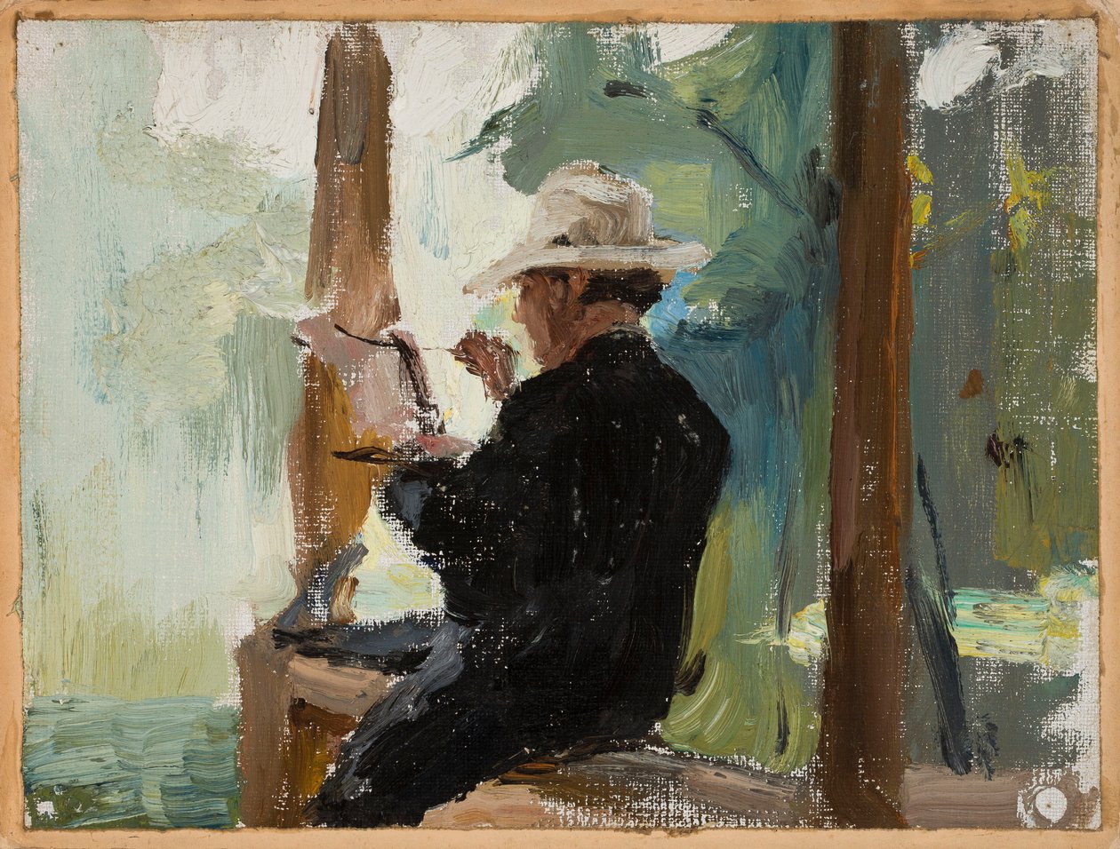 Il cantante Jerszow mentre dipinge da Jan Ciągliński