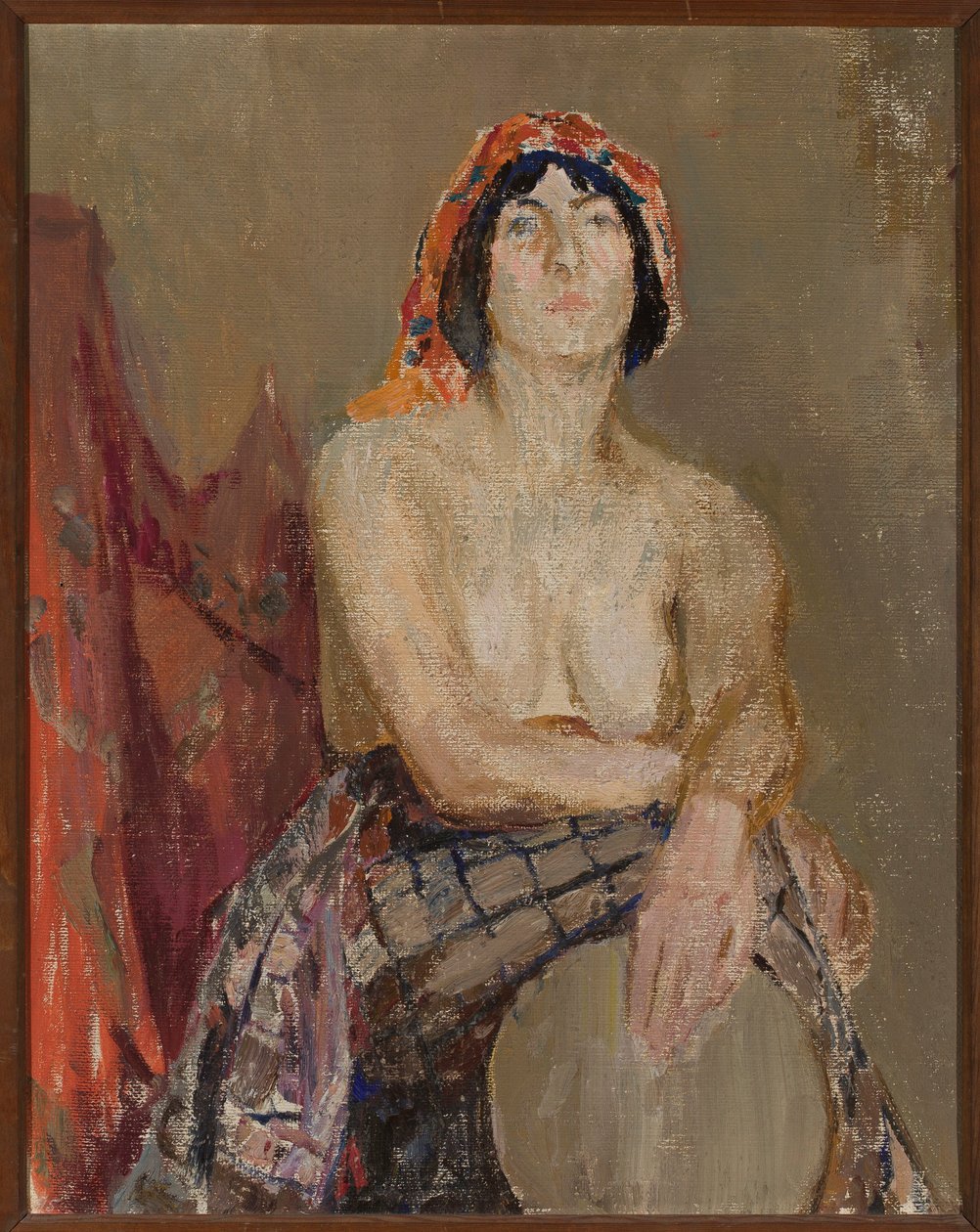 Studio di una modella con un tamburo da Jan Ciągliński