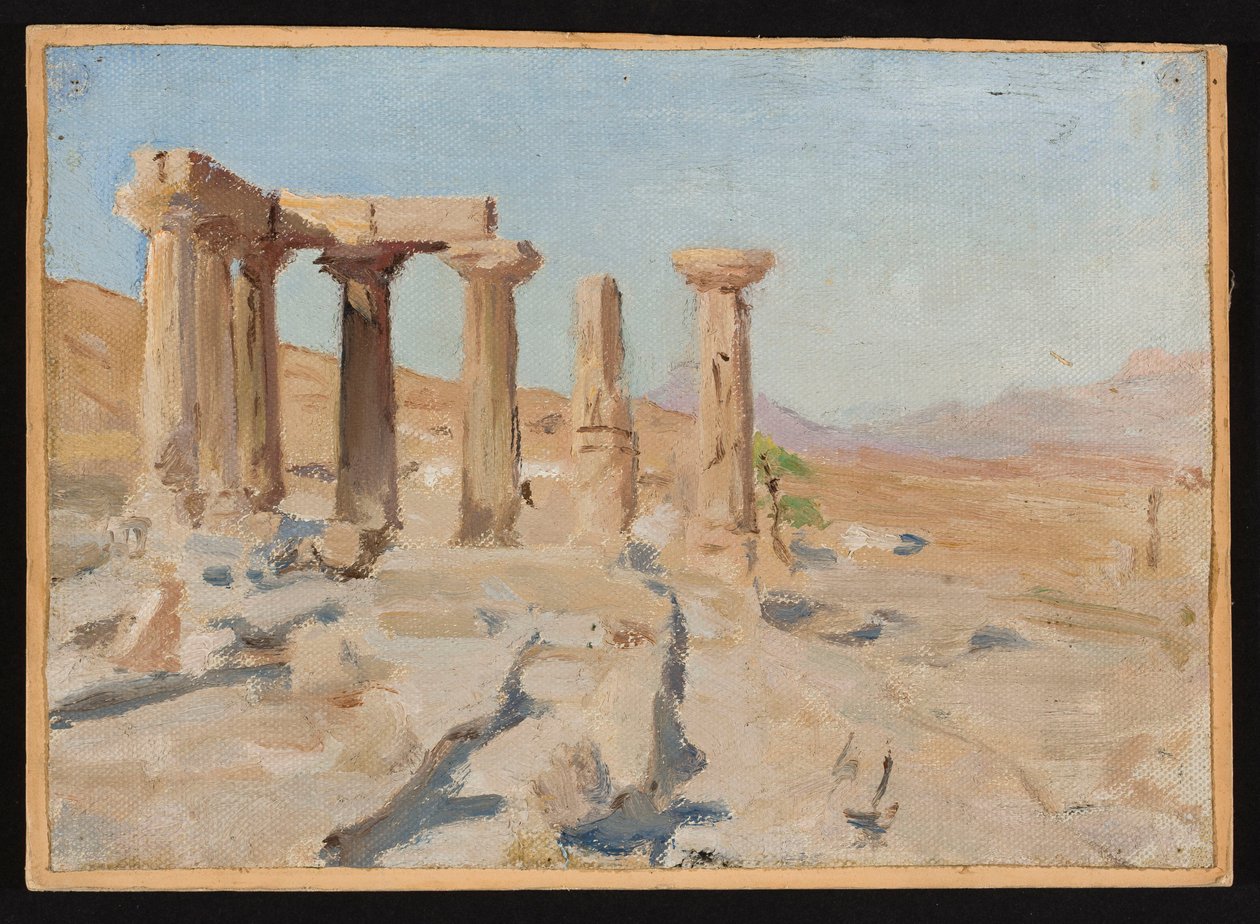 Il tempio di Apollo e del Parnaso a Corinto. Dal viaggio in Grecia da Jan Ciągliński