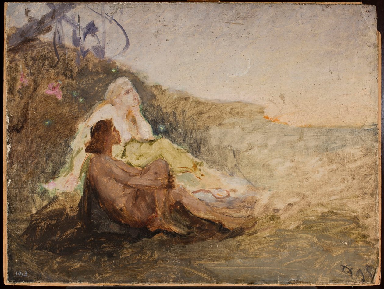 Schizzo per il dipinto "Amore" da Jan Ciągliński