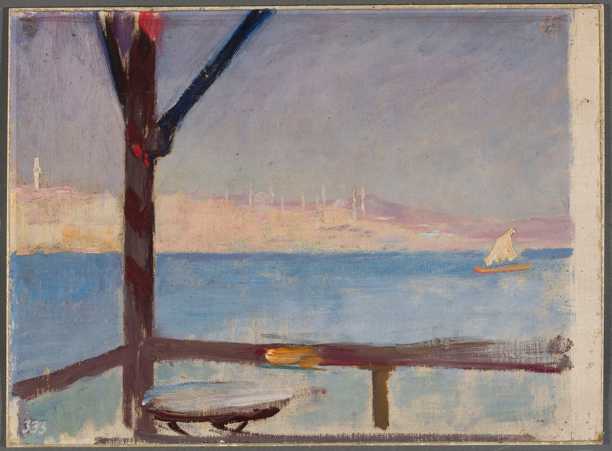Vista di Costantinopoli dalla nave. Dal viaggio a Costantinopoli da Jan Ciągliński