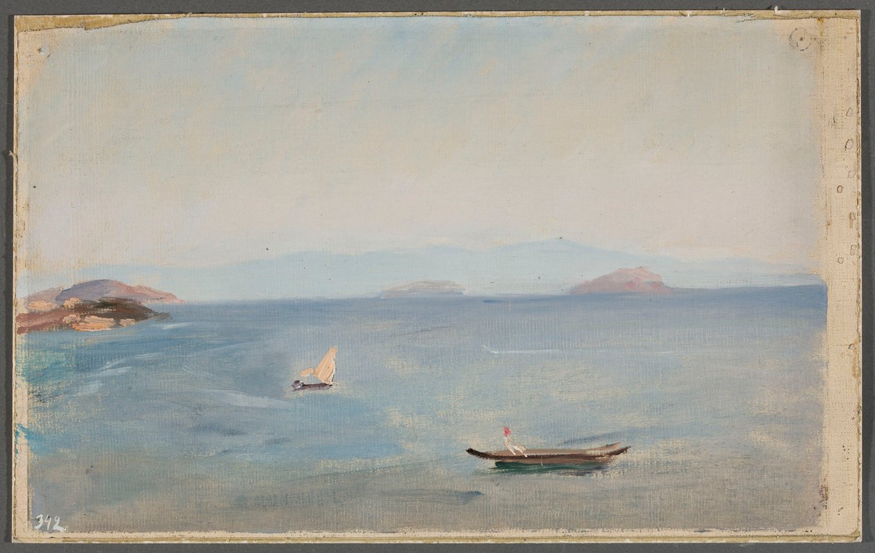 Vista sulla costa montuosa in riva al mare. Dal viaggio a Costantinopoli da Jan Ciągliński