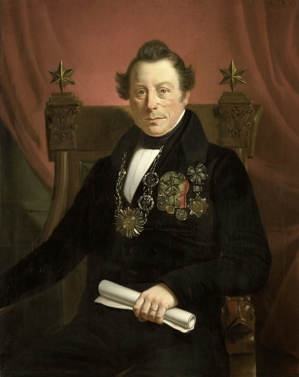 Ritratto di Coenraad van Hulst, Attore, come Presidente della Compagnia di Promozione delle Arti VW ad Amsterdam da Jan Cornelis van Rossum