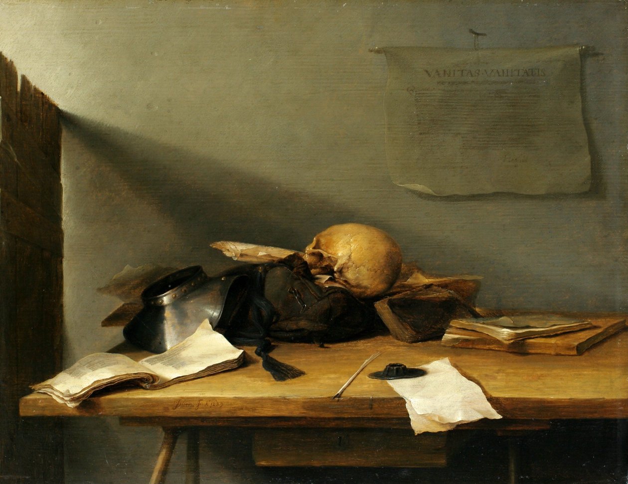 Natura morta con libri e teschio da Jan Davidsz. de Heem