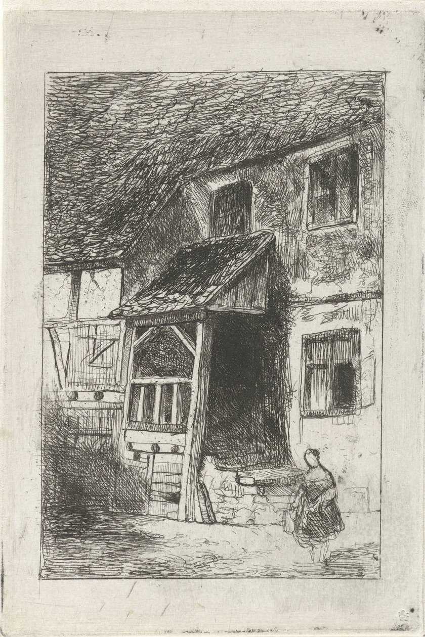 Facciata di una casa con ingresso coperto da Jan Diederikus Kruseman
