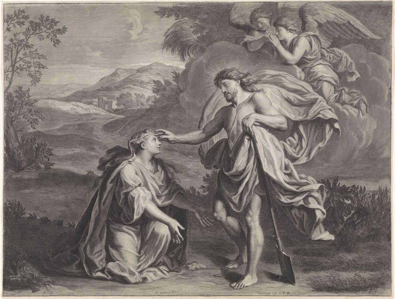 Cristo appare come giardiniere a Maria Maddalena (Noli me tangere) da Jan Edelinck (possibly)