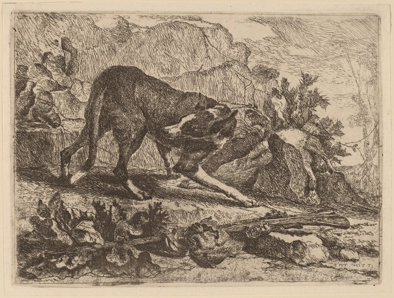 Paesaggio con Levriero e Fucile da Jan Fyt