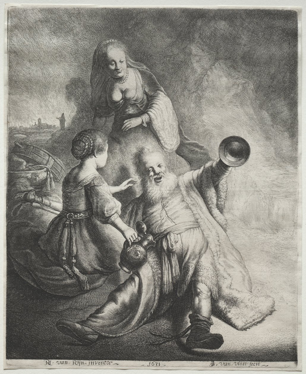 Lot e le sue figlie, 1600s da Jan Georg van Vliet