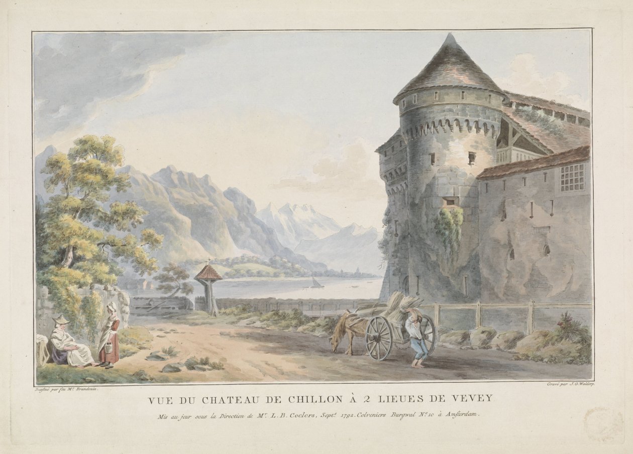 Veduta del castello di Chillon da Jan Gerard Waldorp