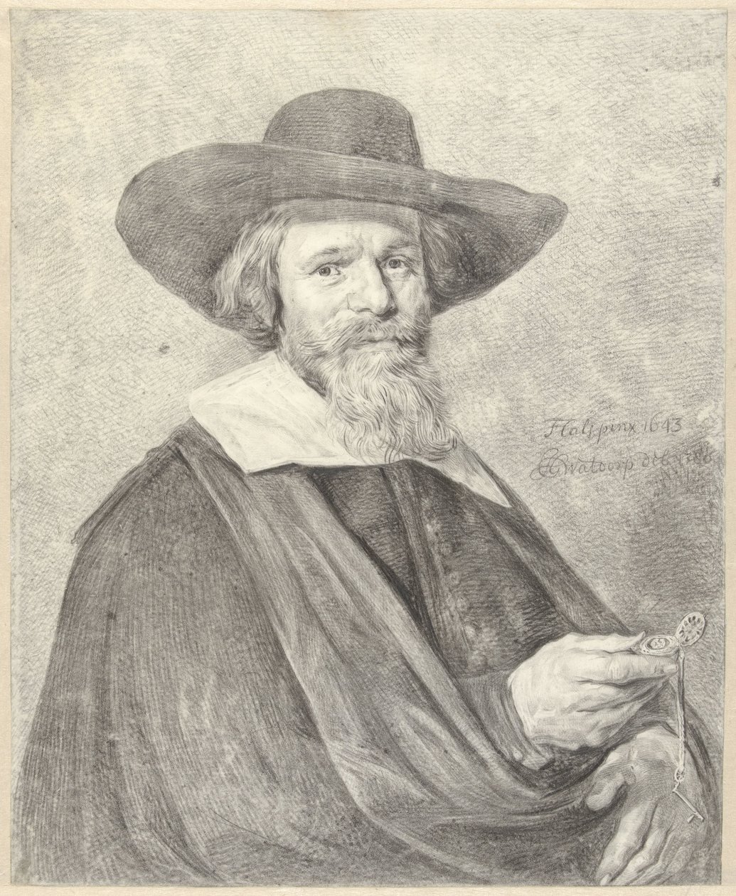 Ritratto di un uomo con orologio nella mano destra da Jan Gerard Waldorp
