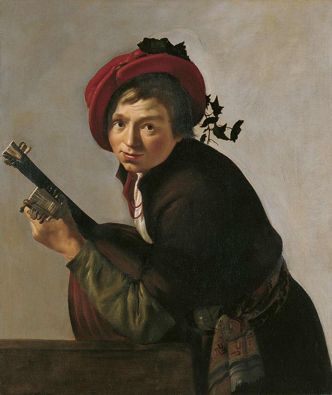 Uomo che suona una tiorba da Jan Gerritsz van Bronckhorst
