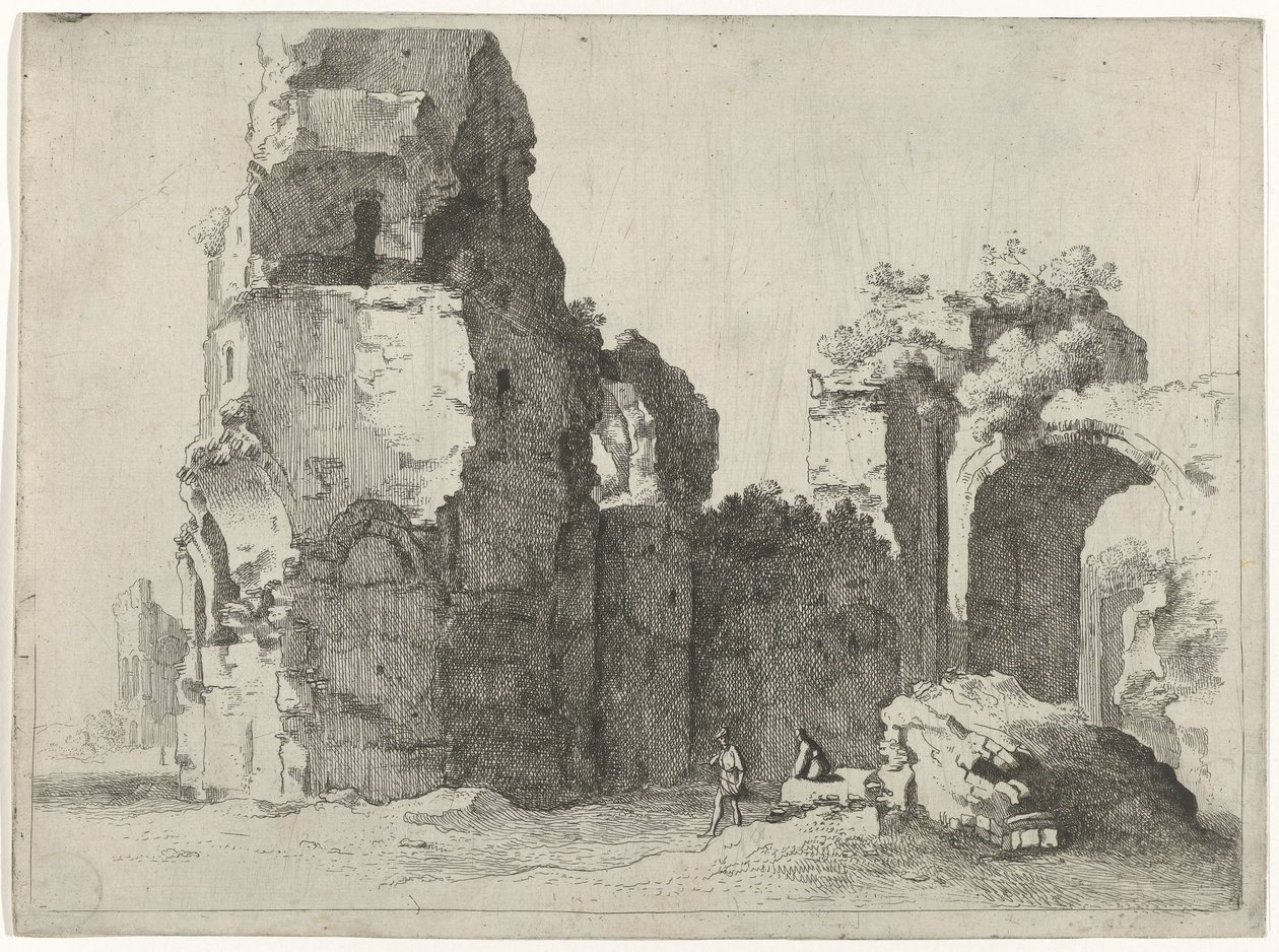 Rovine romane con due figure da Jan Gerritsz. van Bronckhorst