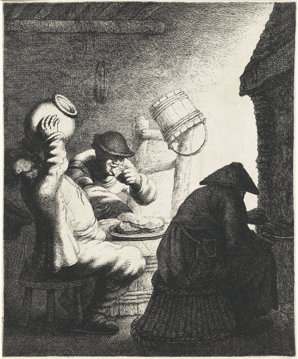 Figure che mangiano frittelle in un interno da Jan Gillisz. van Vliet