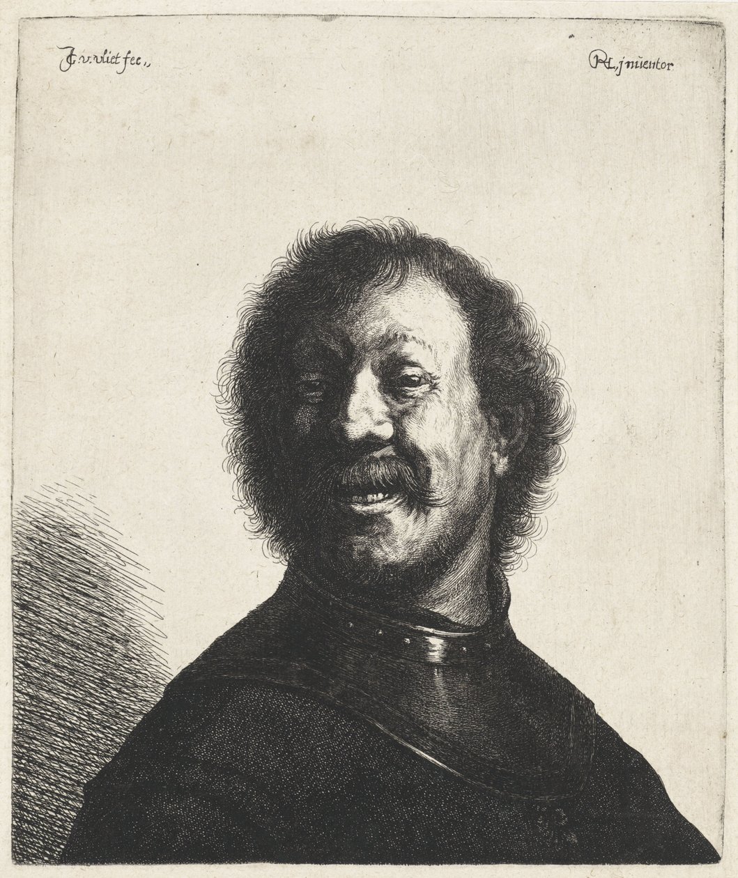 Uomo che ride con colletto da Jan Gillisz. van Vliet