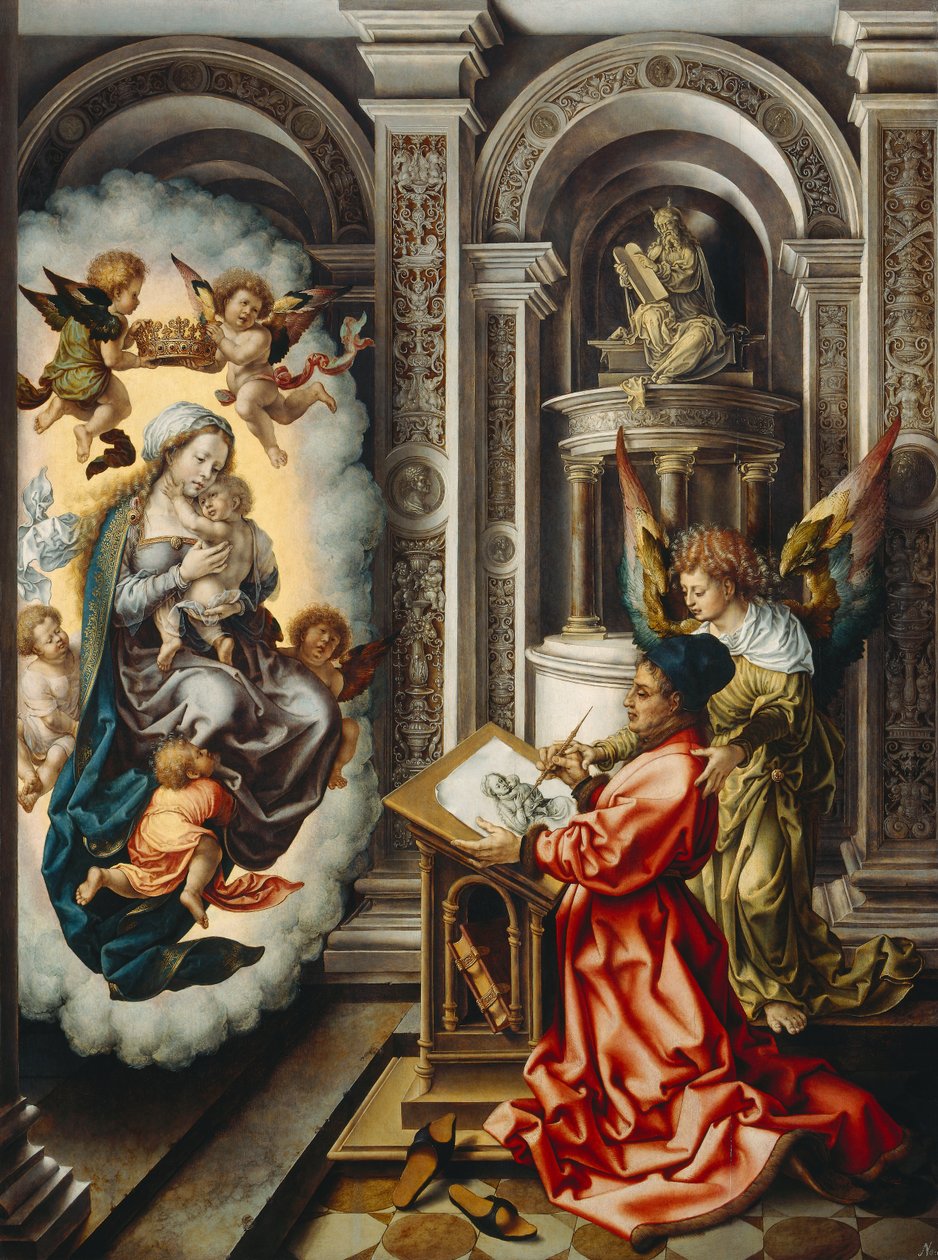 Tedesco: Hl. Lukas malt die Madonna San Luca che dipinge la Vergine da Jan Gossaert