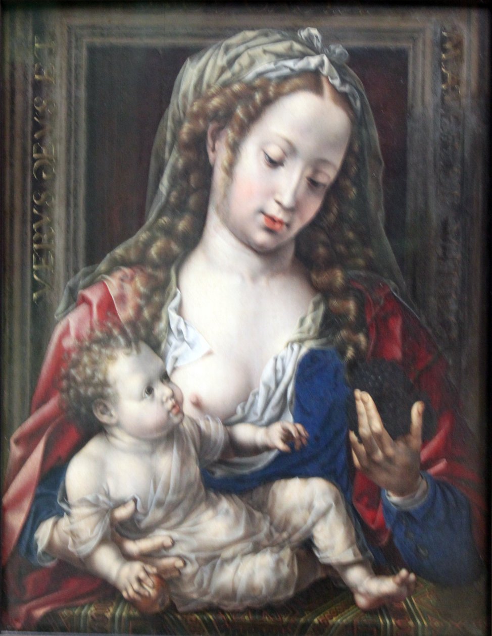 Tedesco: Maria mit dem Kind Maria con il Cristo-bambino da Jan Gossaert