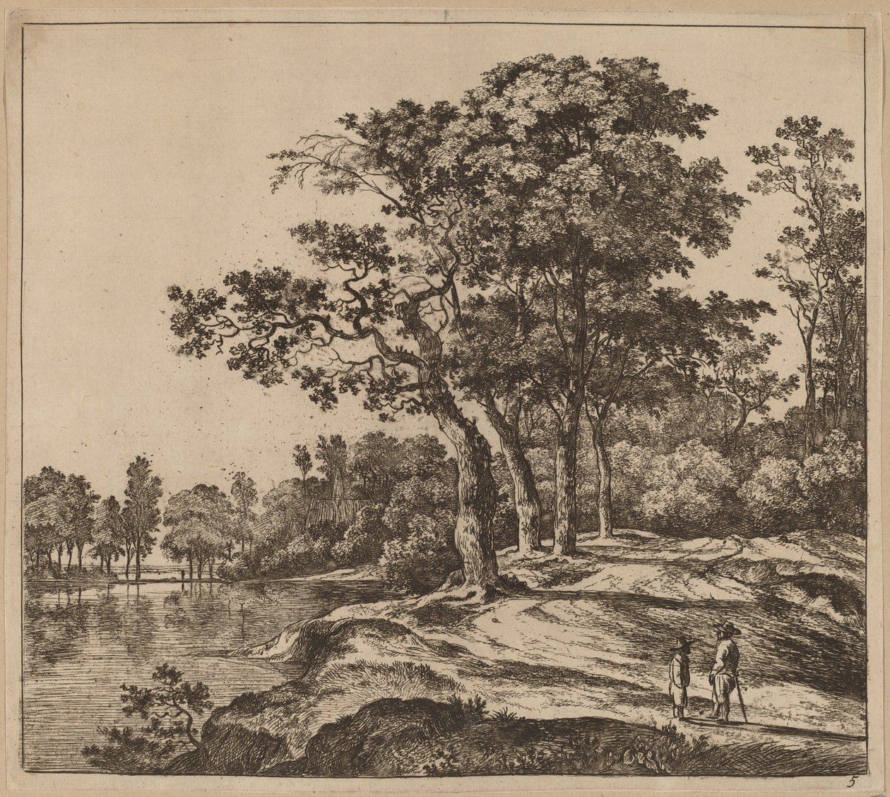 Paesaggio con Quattro Alberi da Jan Hackaert